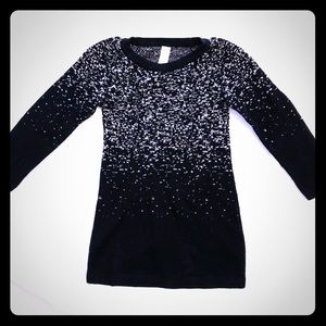 EUC black sweater dress with silver accents